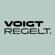 Logo von Voigt mit dem Slogan "REGELT." in großer, fetter Schrift.